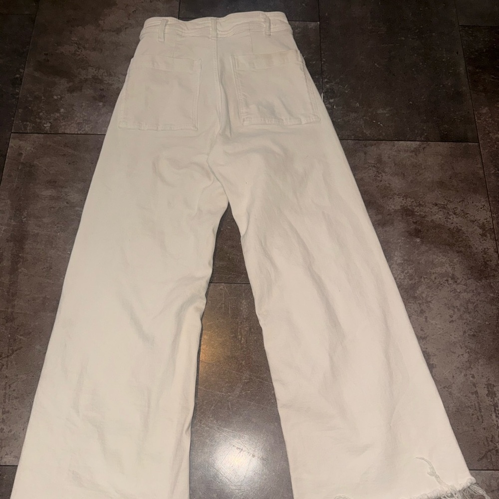 Zara Cream Wide-Leg Pants